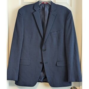 Alfani Men's 42R Slim Fit Sport Coat Blazer Blue Two Button Jacket